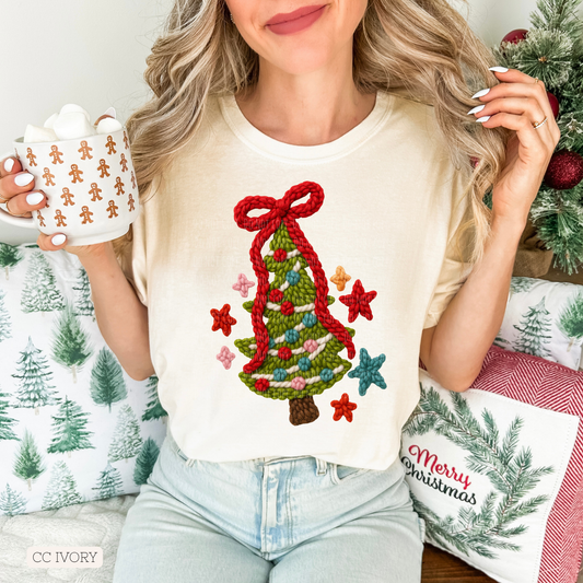 Faux Yarn Coquette Tree Stars