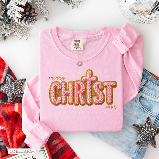 Faux Yarn Merry CHRIST Mas