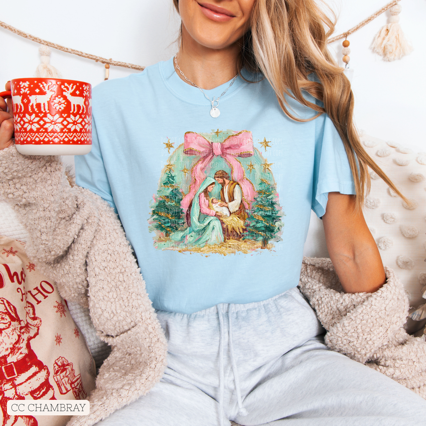 Painted Coquette Nativity Scene