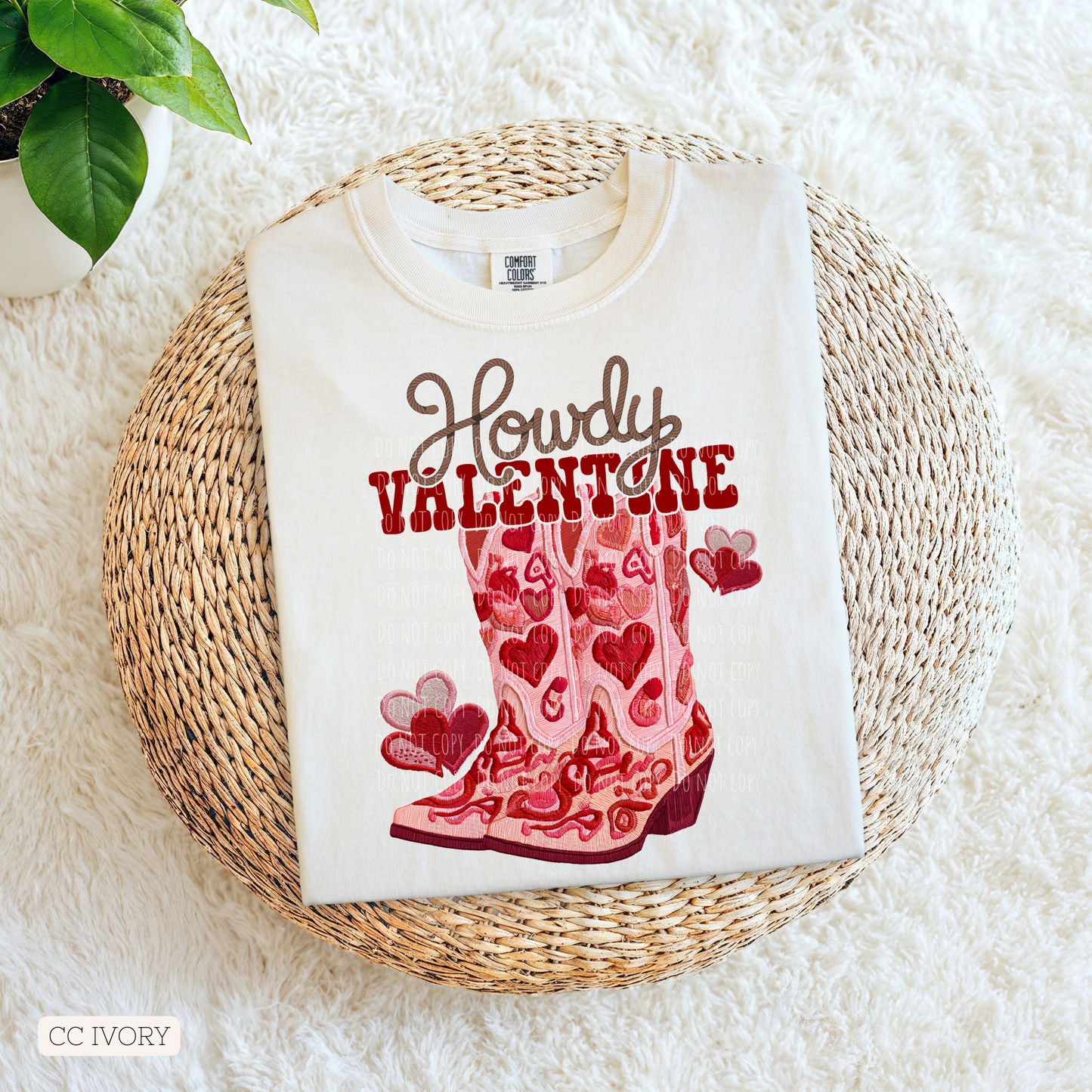 Faux Embroidery Howdy Valentine