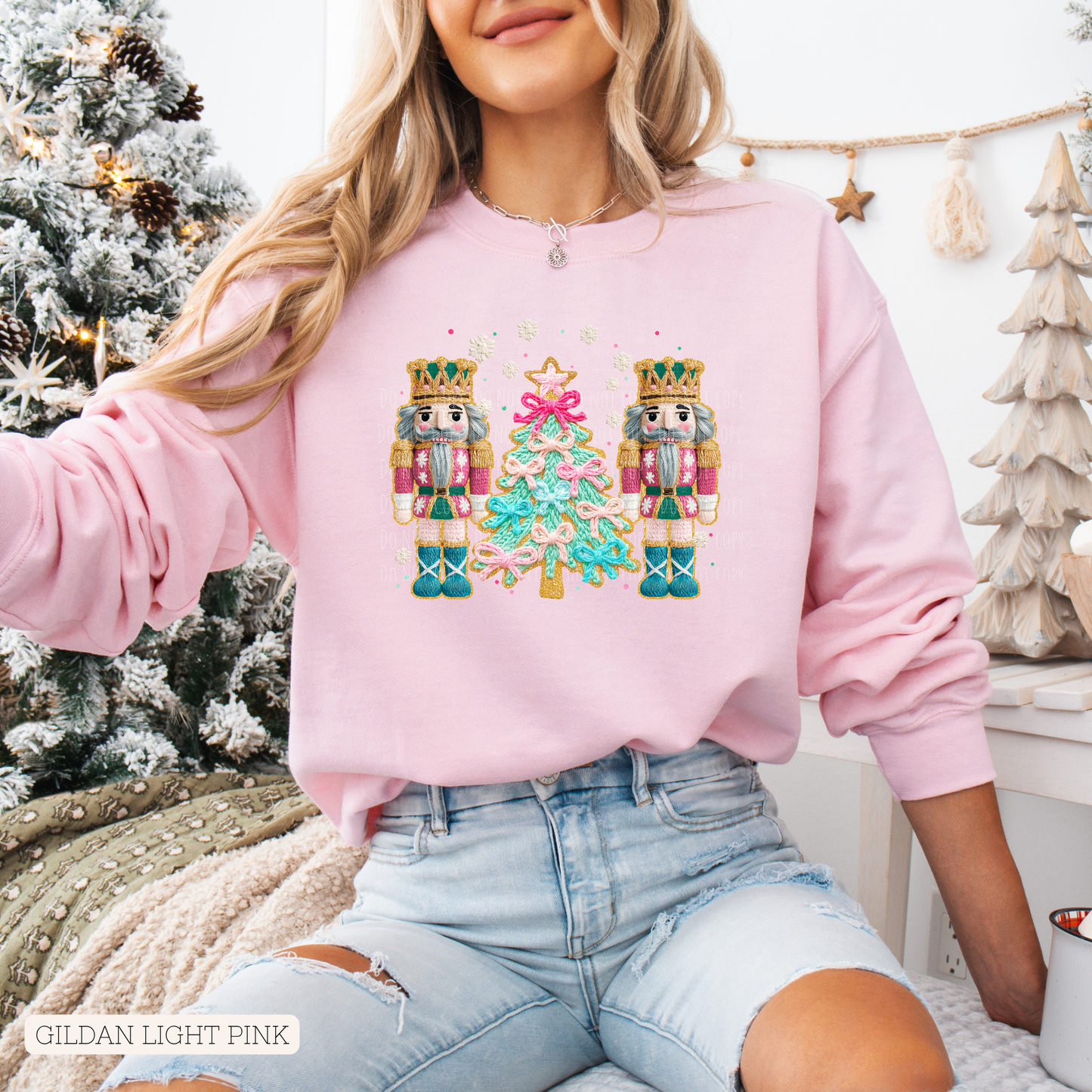 Faux Yarn Coquette Tree Nutcrackers