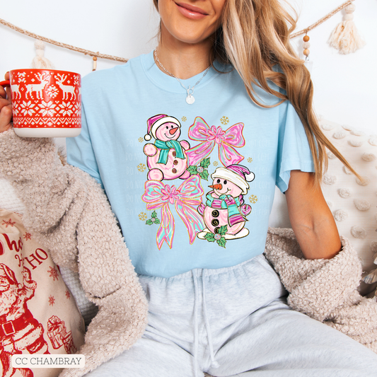 Brushstroke Bows and Snowman Collage