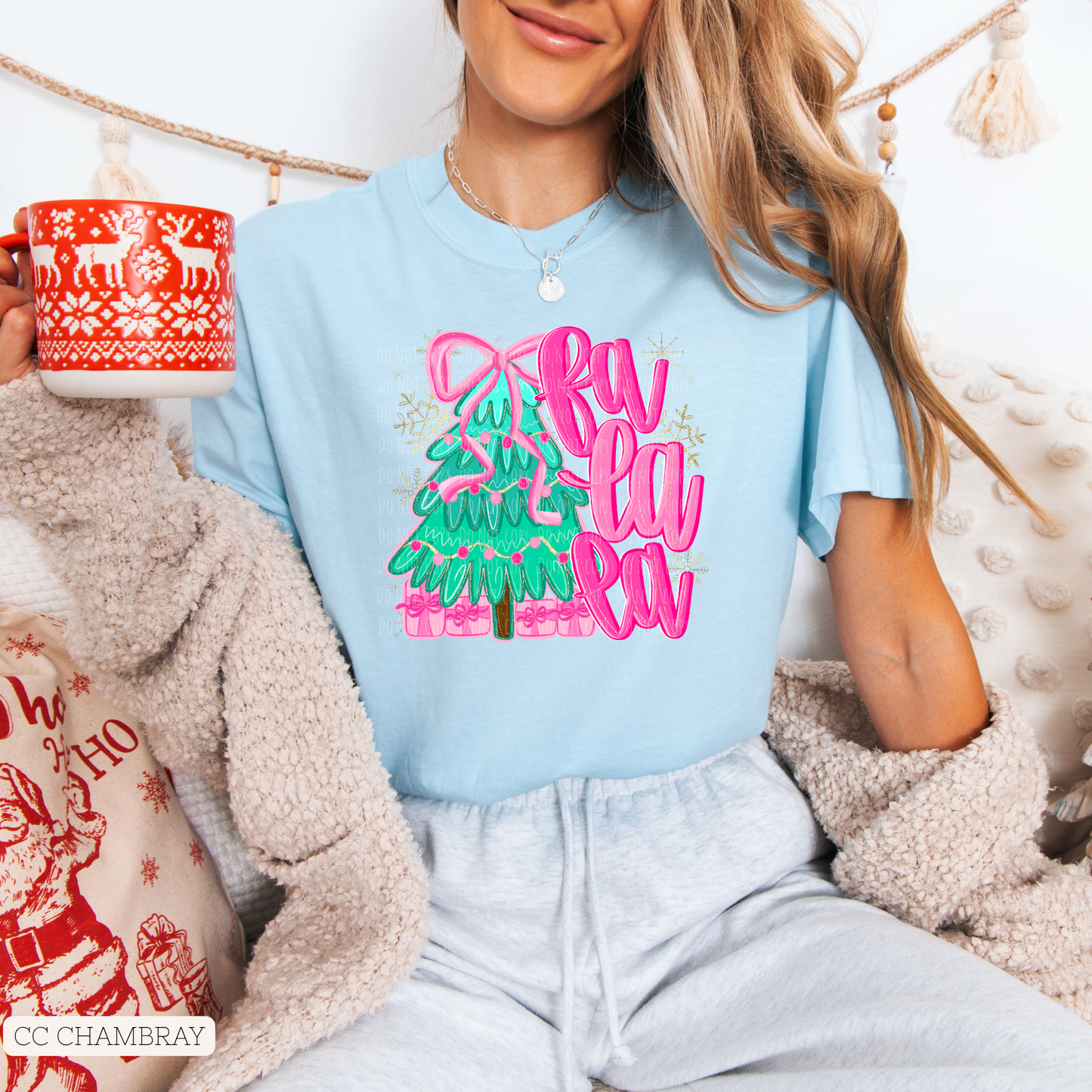 Cutesy Painted Tree Fa La La