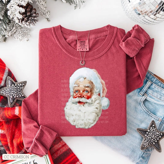 Vintage Watercolor Santa