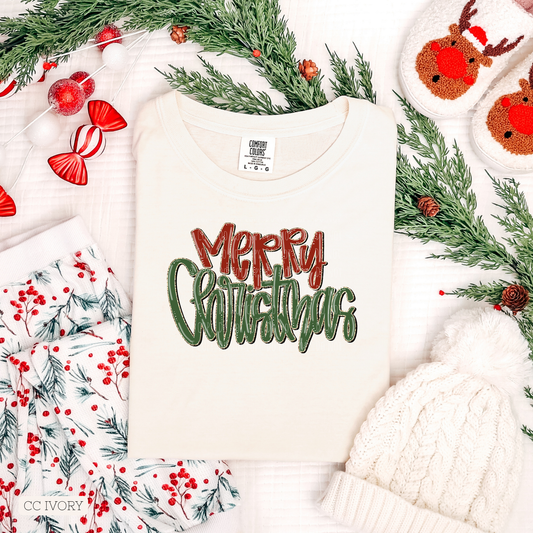 Faux Gold Merry Christmas Script