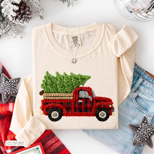 Faux Yarn Buffalo Plaid Truck