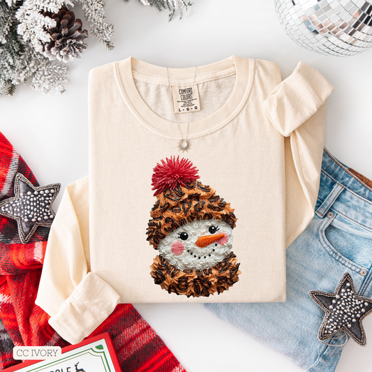 Textured Leopard Hat Snowman