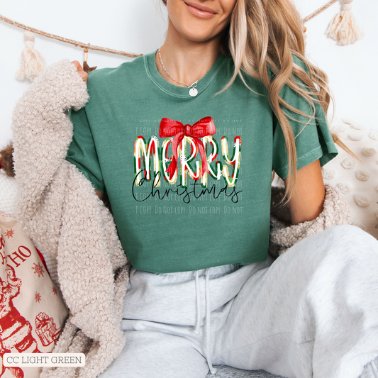 Merry Christmas Brushstroke Bow