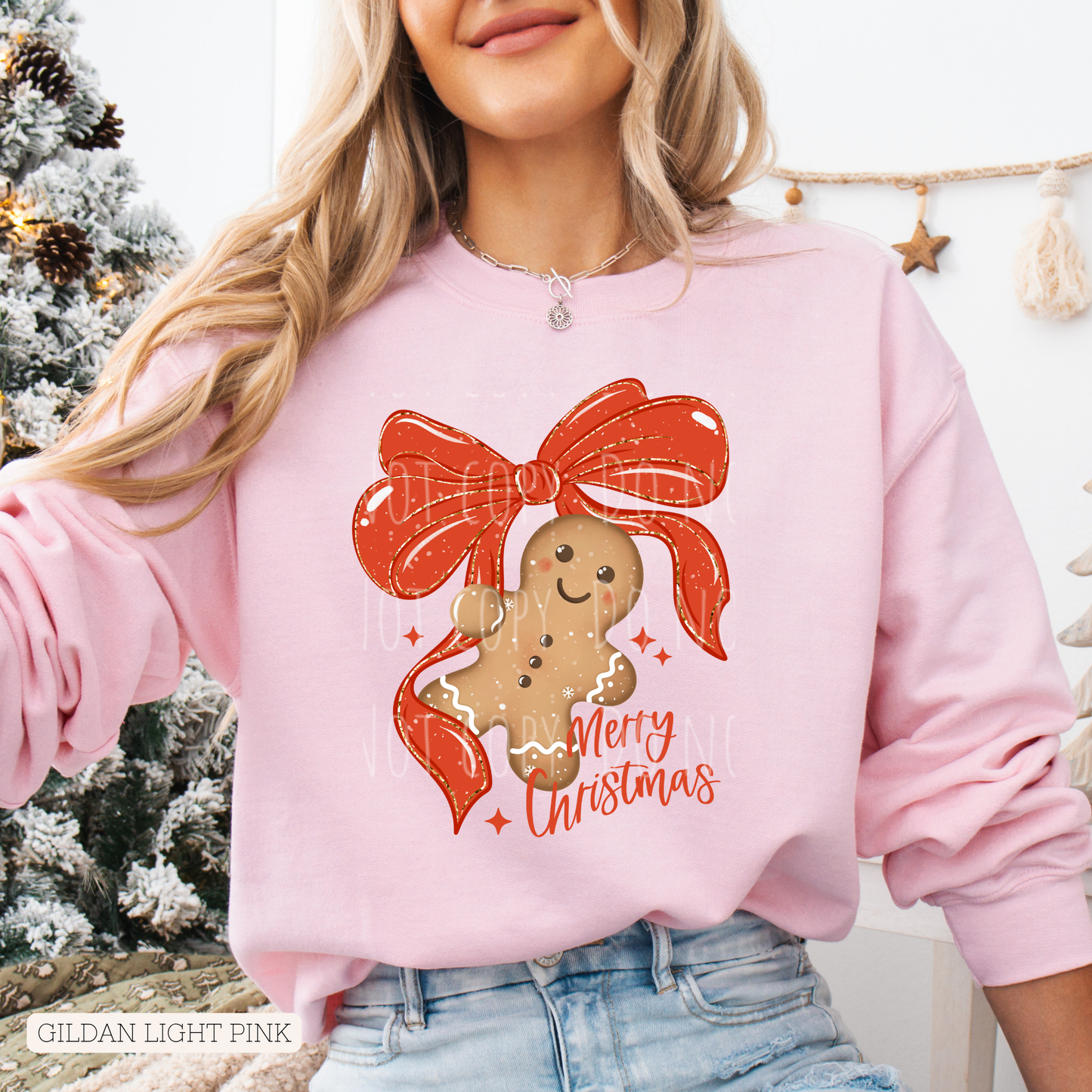 Merry Christmas Gingerbread Bow