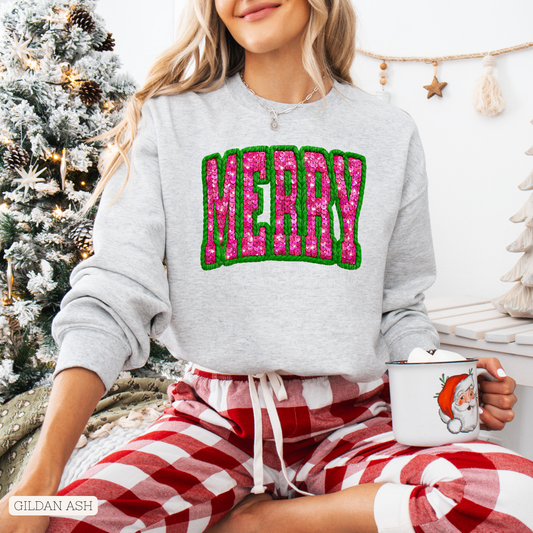 Faux Yarn Sequin Merry