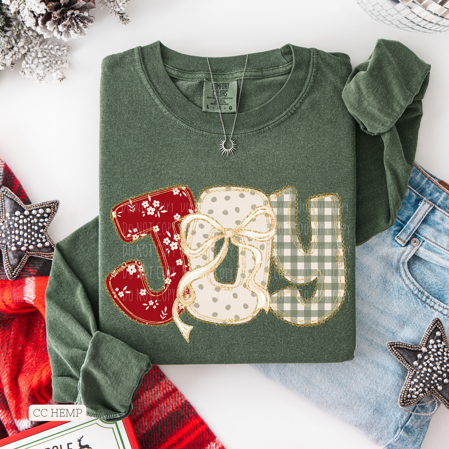 Joy Christmas Floral Coquette