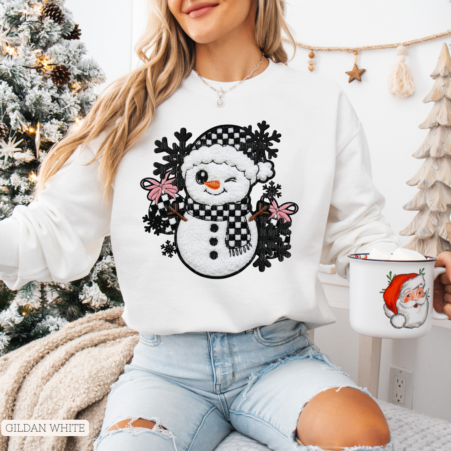 Fuzzy Checkered Snowman