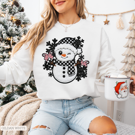 Fuzzy Checkered Snowman