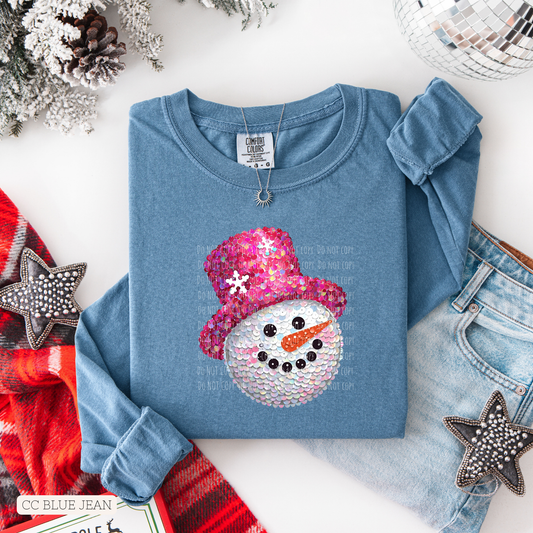 Faux Sequin Snowman