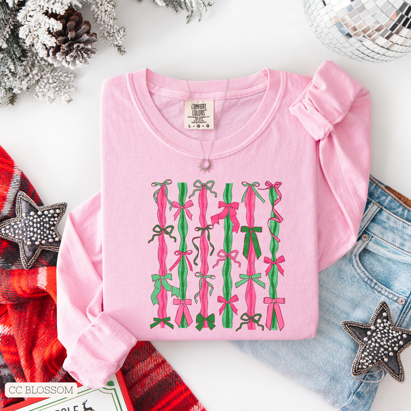 Pink/Green Christmas Bows