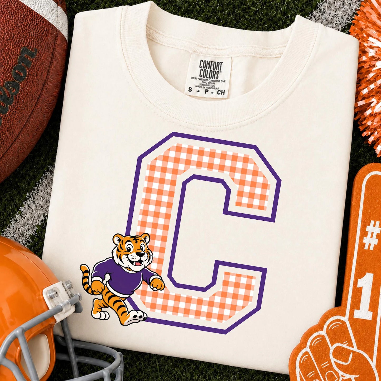Clemson C Gingham