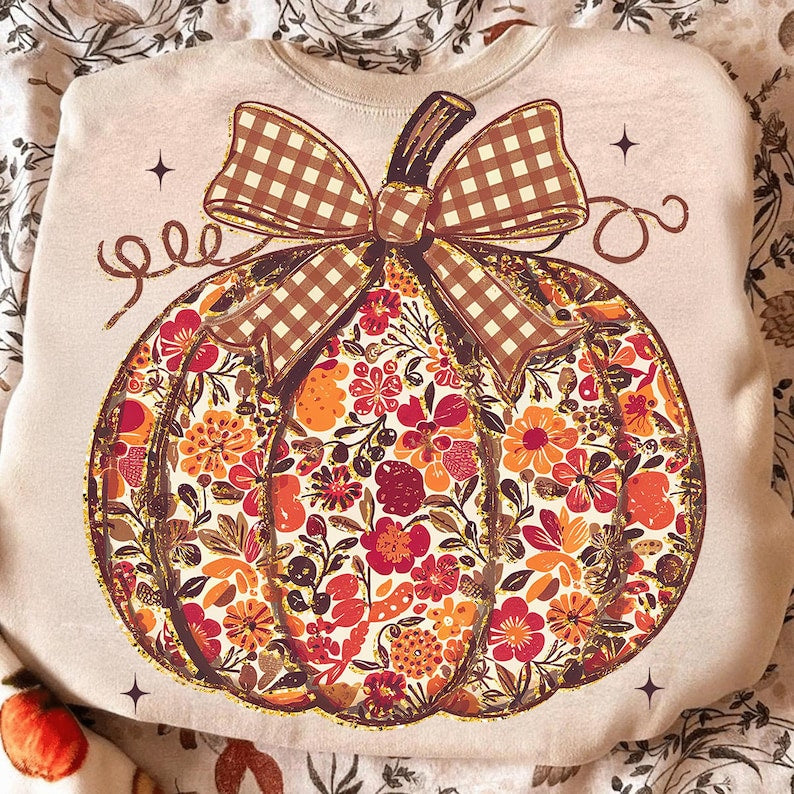 Floral Pumpkin Bow