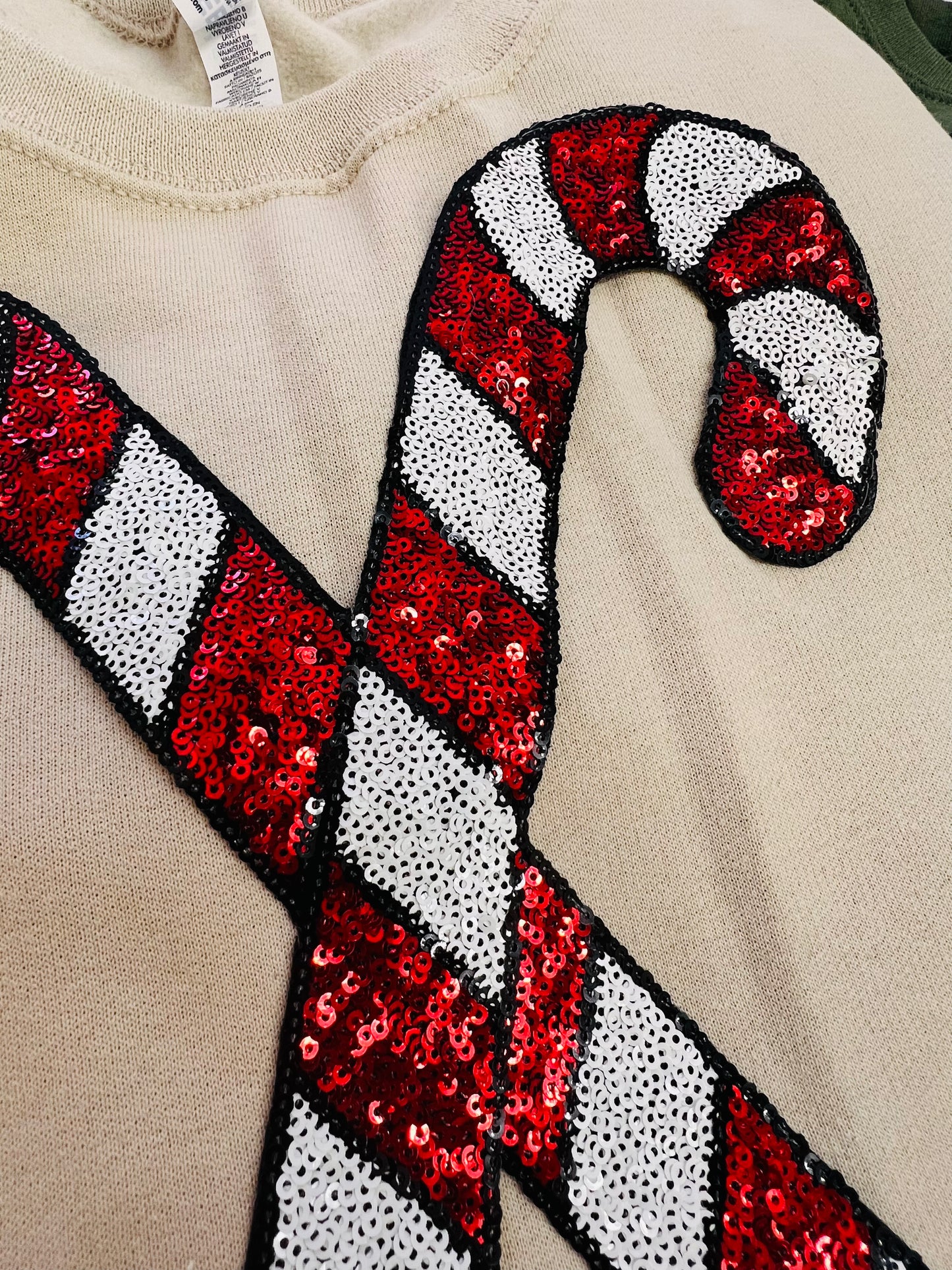 Candy Cane Sequin Patch