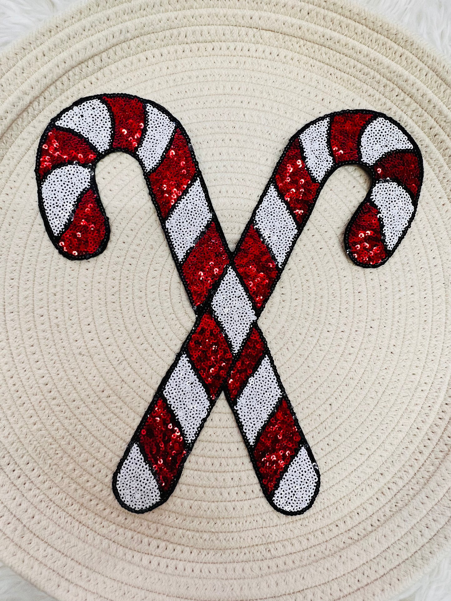 Candy Cane Sequin Patch