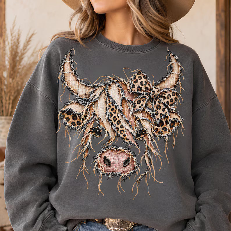 Highland Cow Ripped Design