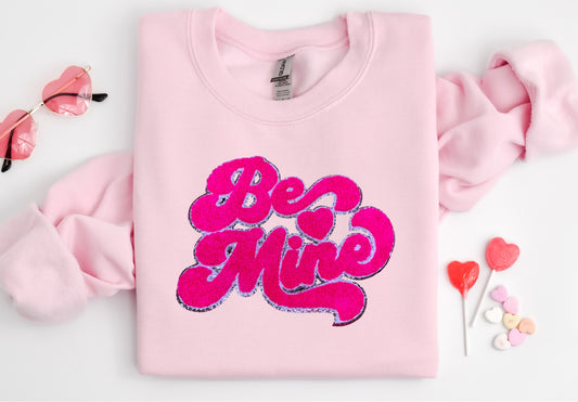 Be Mine Chenille Patch (hot pink)