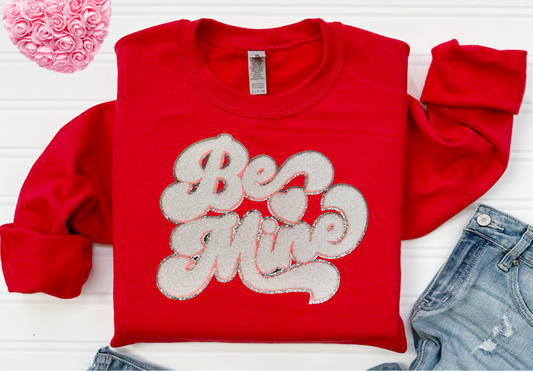 Be Mine Chenille Patch (white)