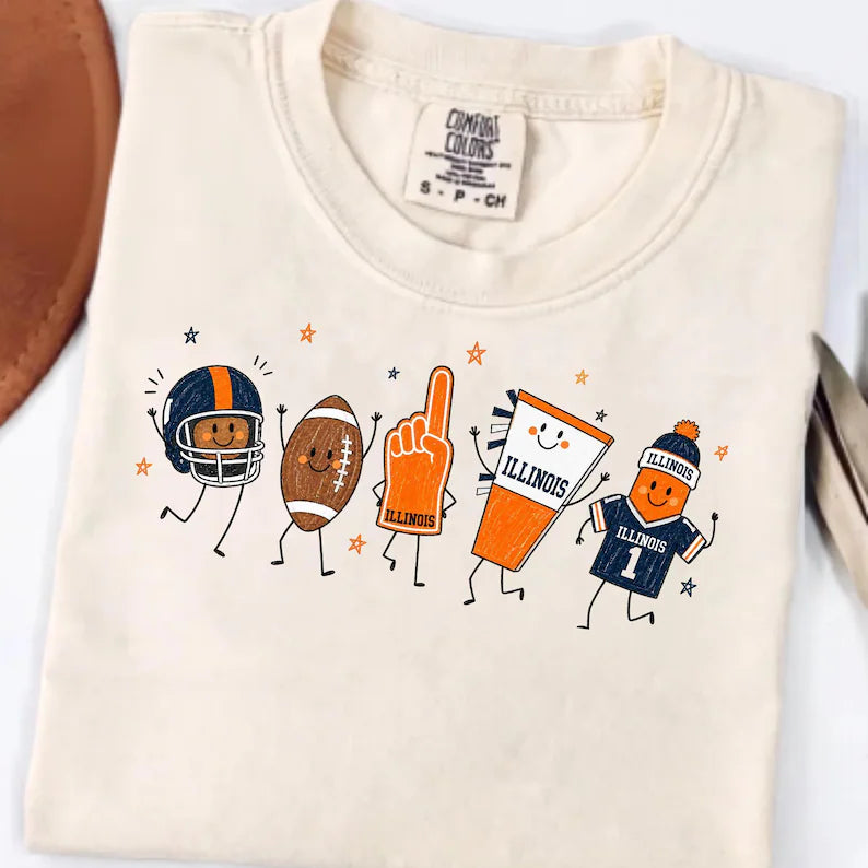Illinois Doodle Characters