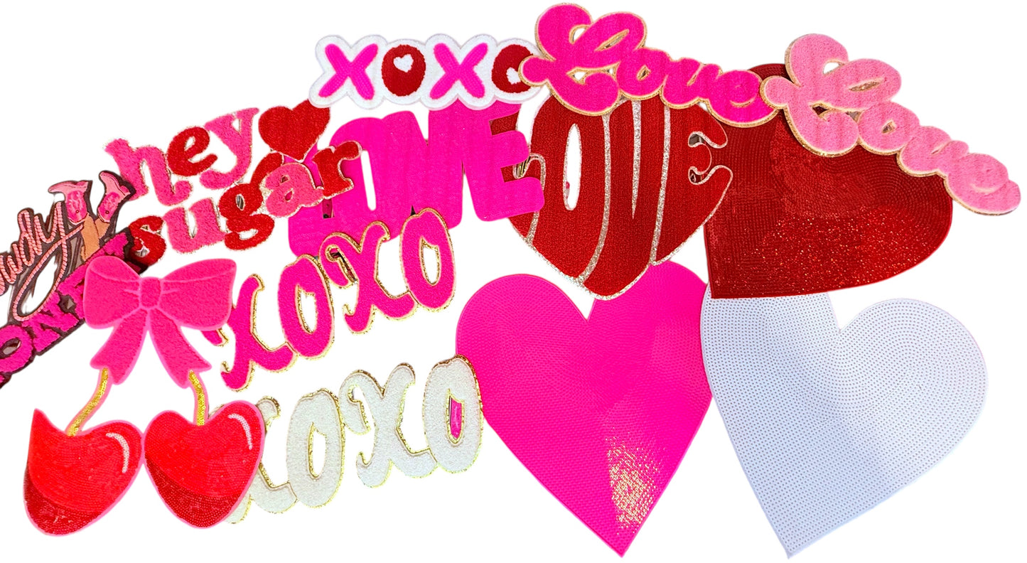 Valentine's Day Chenille/Sequin Patch Mystery Bundle