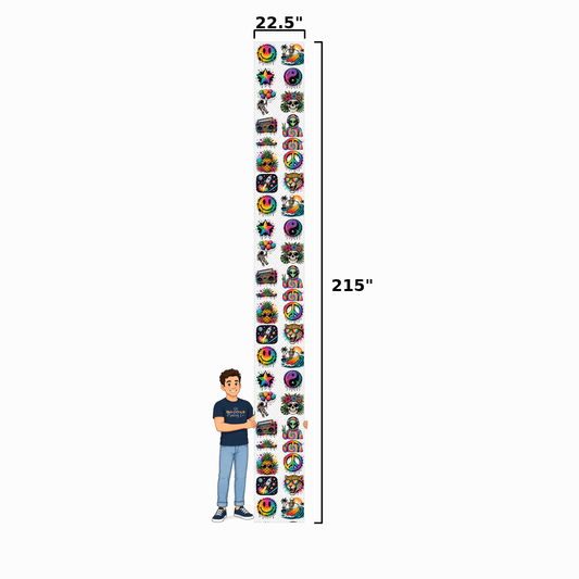 22.5" wide x 215" long Custom DTF Gang Sheet (Upload)