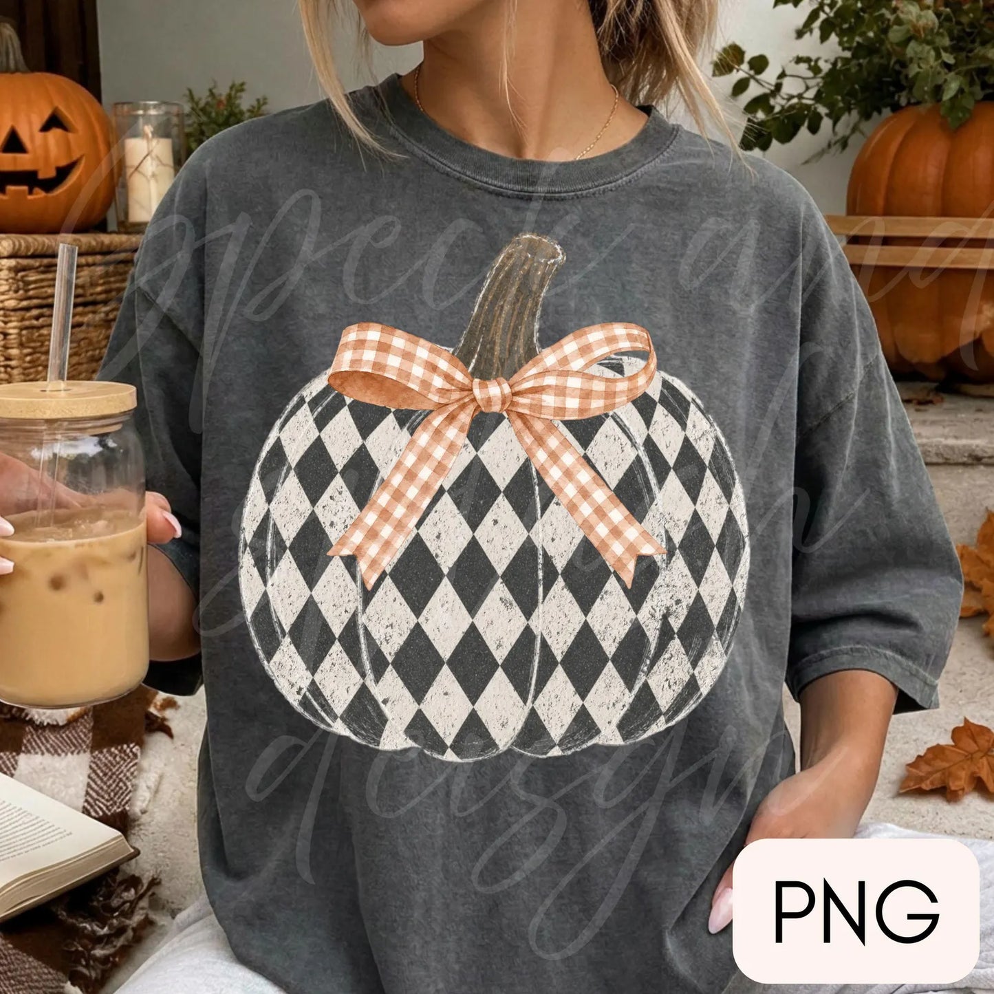Rustic Checkered Pumpkin