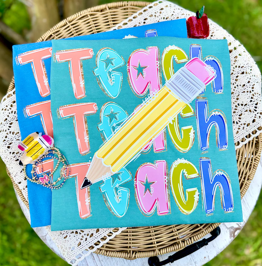 Teach Stacked with Pencils