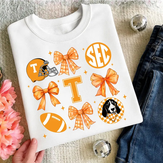 Tennessee Orange Football Bow