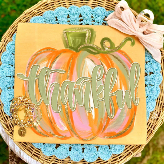 Thankful Watercolor Pumpkin