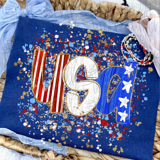 USA Stripe Splatter