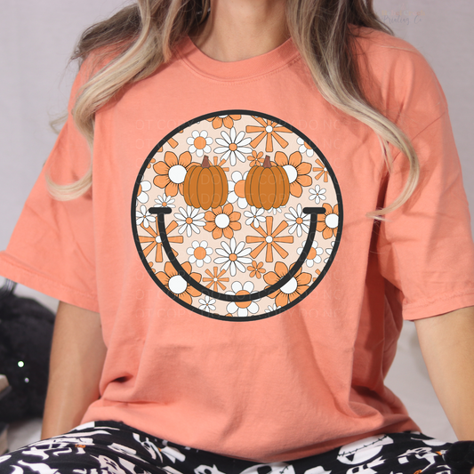 Pumpkin Floral Smiley