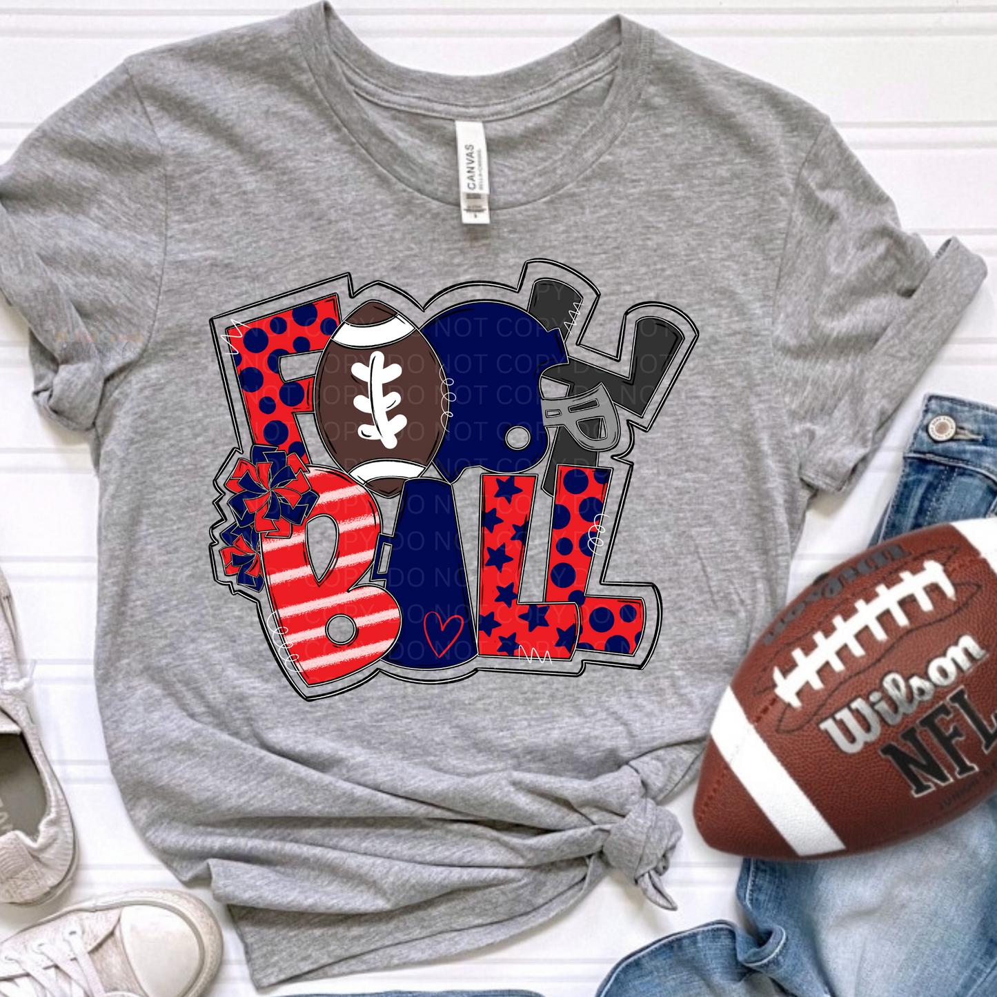 Football Art Collage (navy/red)