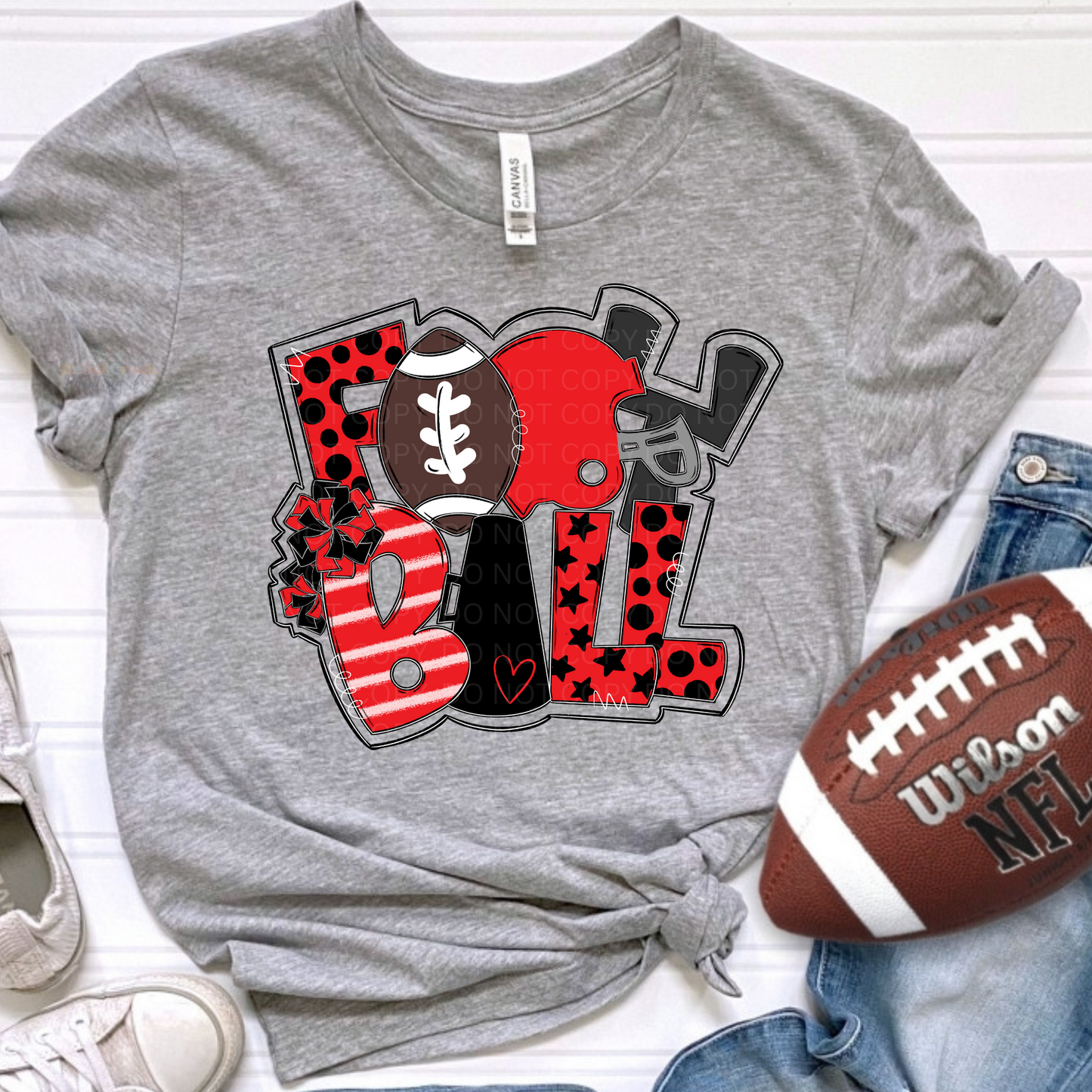 Football Art Collage (red/black)