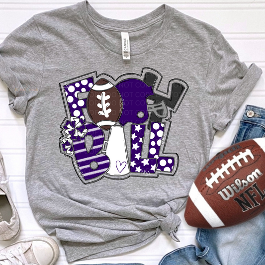 Football Art Collage (purple/white)