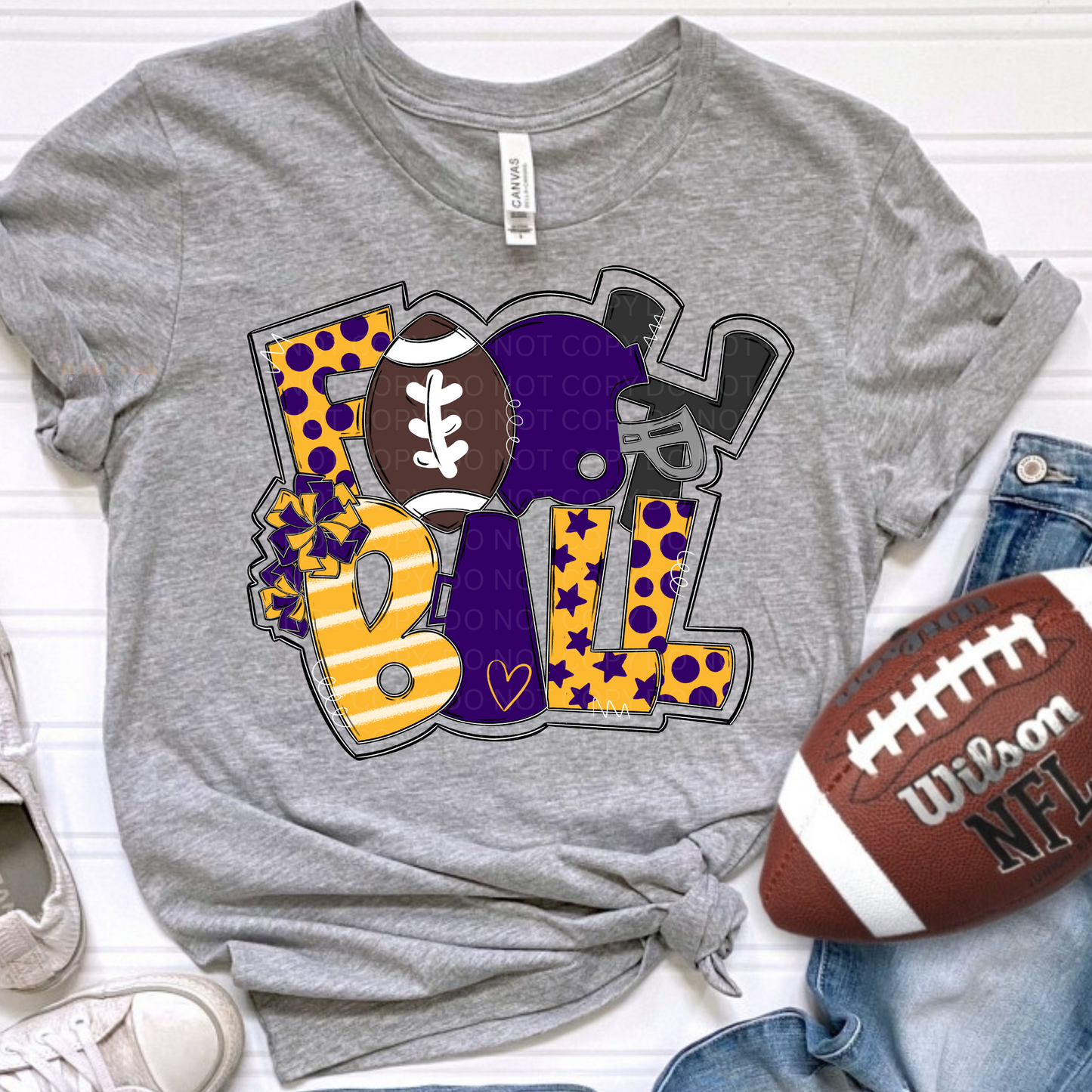 Football Art Collage (purple/yellow)