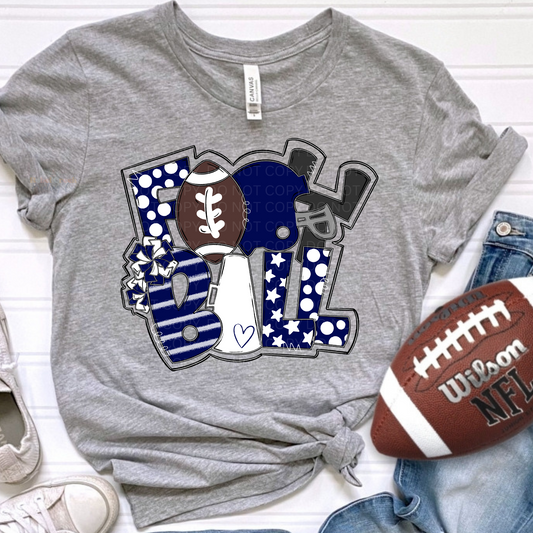 Football Art Collage (navy/white)