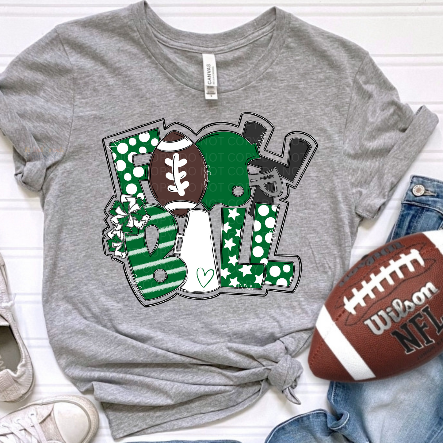 Football Art Collage (green/white)