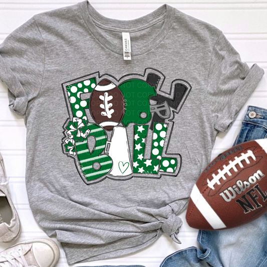 Football Art Collage (green/white)