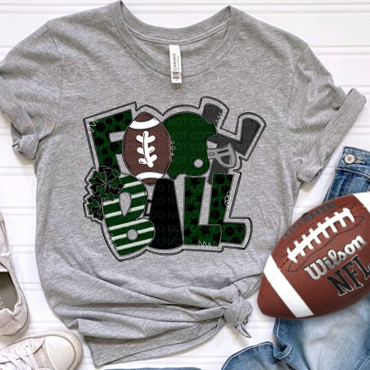 Football Art Collage (dark green/black)