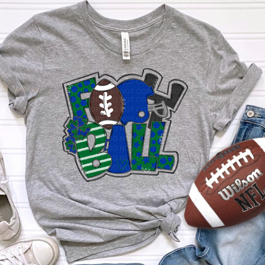 Football Art Collage (royal/green)