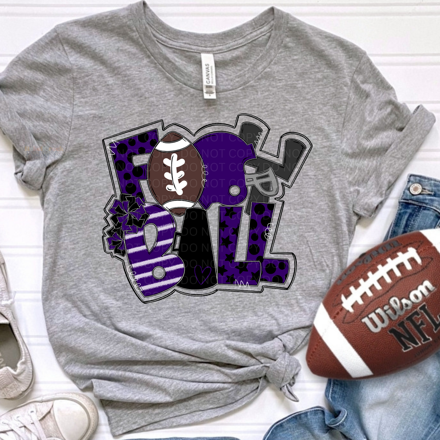 Football Art Collage (purple/black)