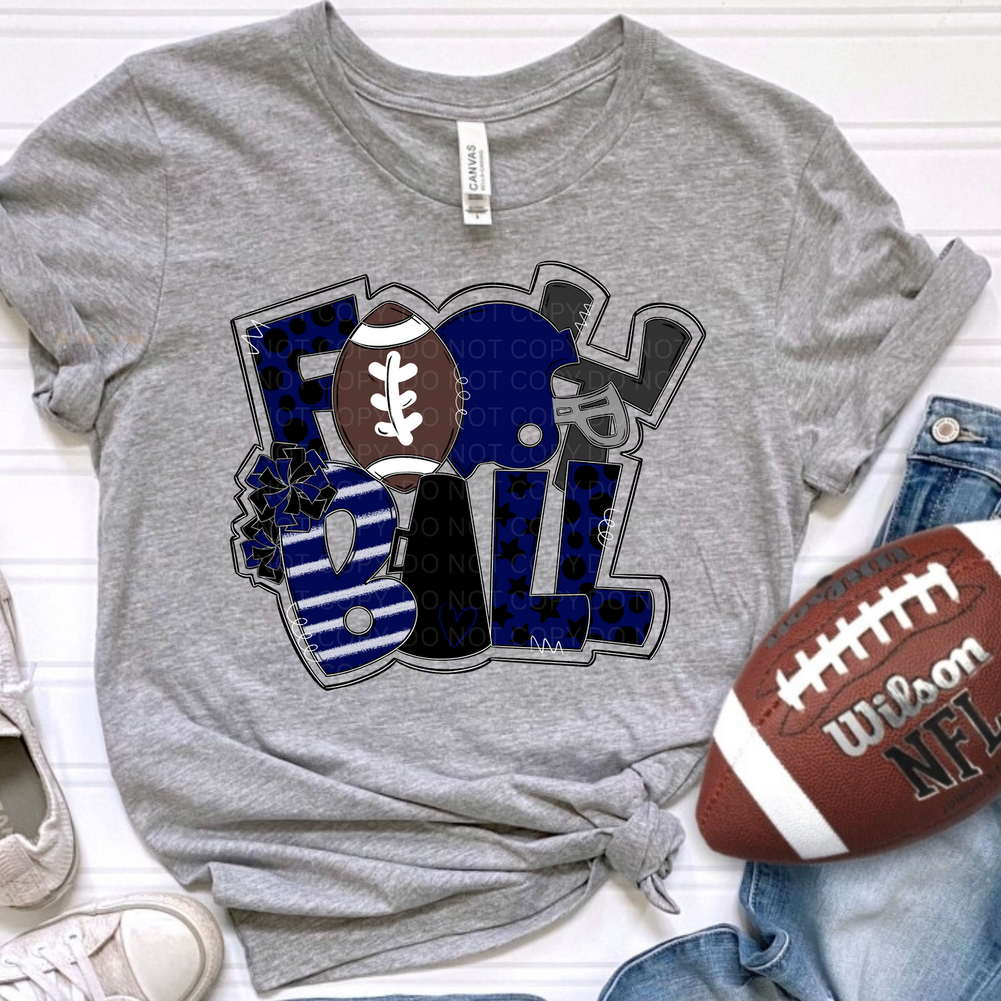 Football Art Collage (navy/black)