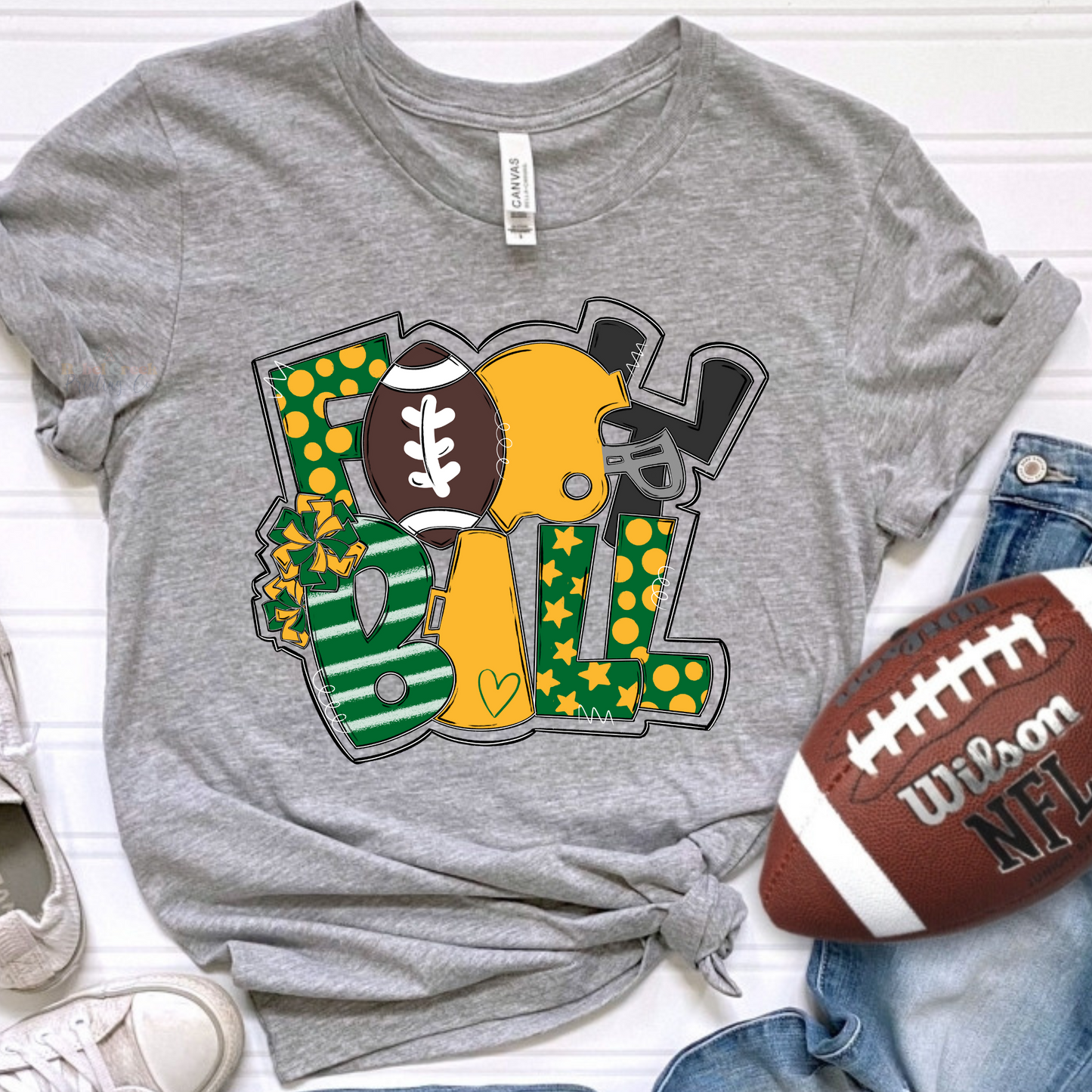 Football Art Collage (yellow/green)