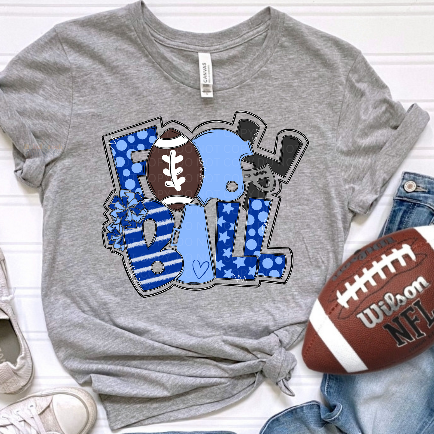 Football Art Collage (royal/light blue)