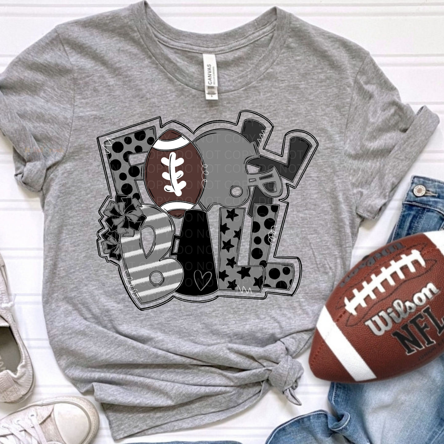 Football Art Collage (gray/black)