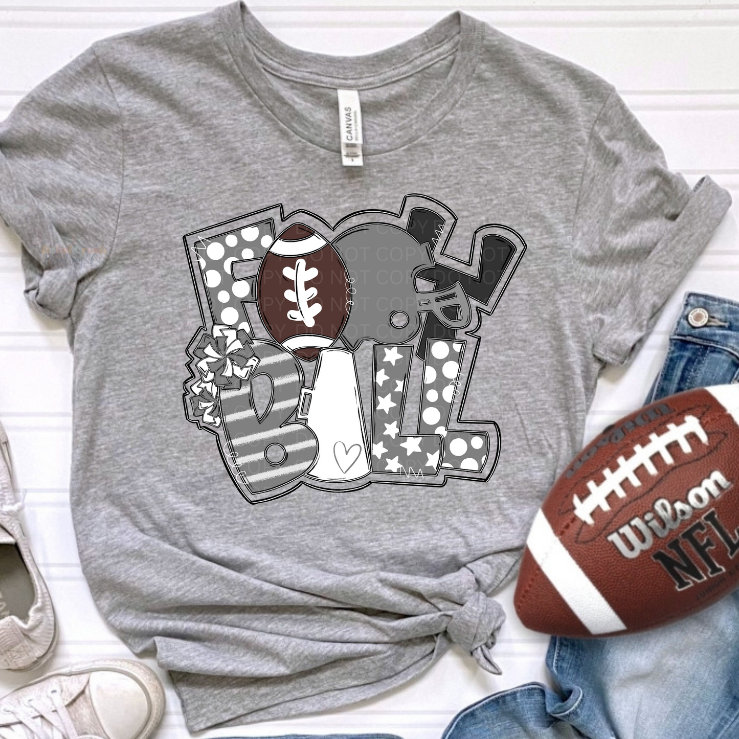 Football Art Collage (gray/white)